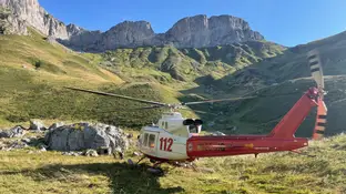 Imagen del rescate en Picos de Europa. Imagen del rescate en Picos de Europa.