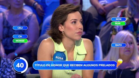 Rosa brilla con un pleno en el reto religioso de Palabras Cruzadas