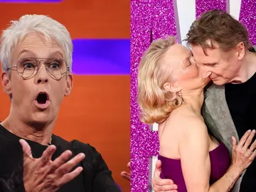 Jamie Lee Curtis, Pamela Anderson y Liam Neeson Jamie Lee Curtis, Pamela Anderson y Liam Neeson