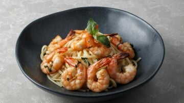 Pasta con gambas