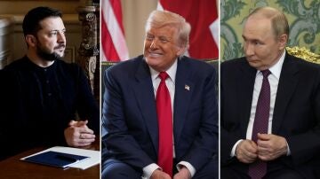 Imagen de archivo de Zelenski, Trump y Putin.