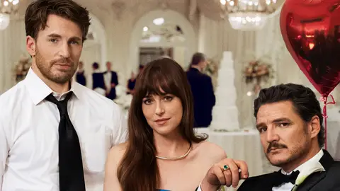 Chris Evans, Dakota Johnson y Pedro Pascal en Materialistas Chris Evans, Dakota Johnson y Pedro Pascal en Materialistas