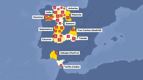 Mapa de incendios en España Mapa de incendios en España