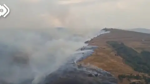 Incendio forestal en Asturias. Incendio forestal en Asturias.