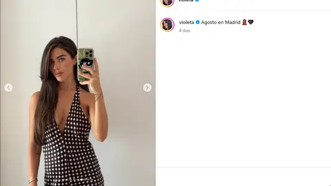 Violeta Mangriñán con un vestido de lunares Violeta Mangriñán con un vestido de lunares