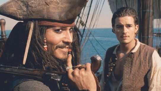 Johnny Depp y Orlando Bloom en Piratas del Caribe
