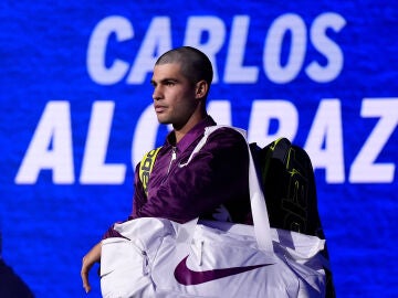 Carlos Alcaraz, antes de su debut ante Opelka
