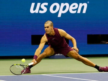 Carlos Alcaraz, en acción en el US Open