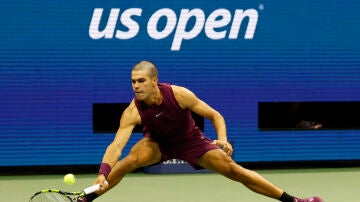 Carlos Alcaraz, en acción en el US Open