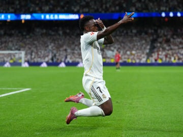 Vinicius Jr celebra su gol ante el Mallorca