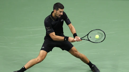 Djokovic durante el partido ante Struff en el US Open Djokovic durante el partido ante Struff en el US Open
