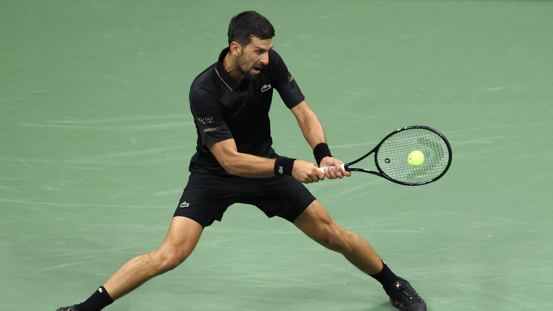 Djokovic durante el partido ante Struff en el US Open Djokovic durante el partido ante Struff en el US Open