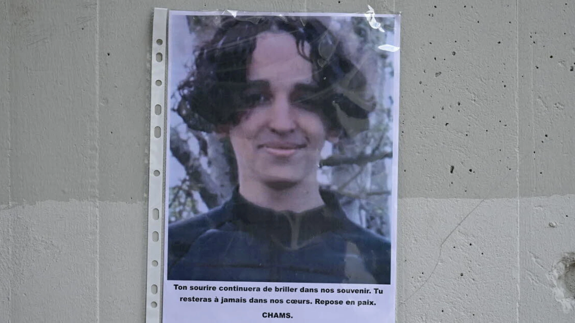 Imagen de Chems Z., el joven de 16 años asesinado Imagen de Chems Z., el joven de 16 años asesinado