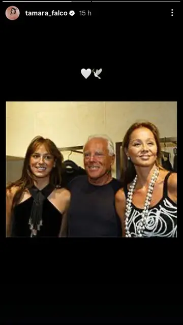Tamara Falcó junto a Giorgio Armani e Isabel Preysler Tamara Falcó junto a Giorgio Armani e Isabel Preysler