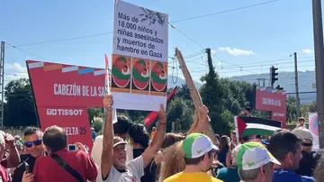 Protestas contra Israel en la etapa 13 de La Vuelta Protestas contra Israel en la etapa 13 de La Vuelta