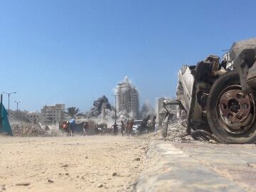 Bombardeo a un rascacielos en Gaza