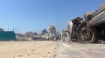 Bombardeo a un rascacielos en Gaza