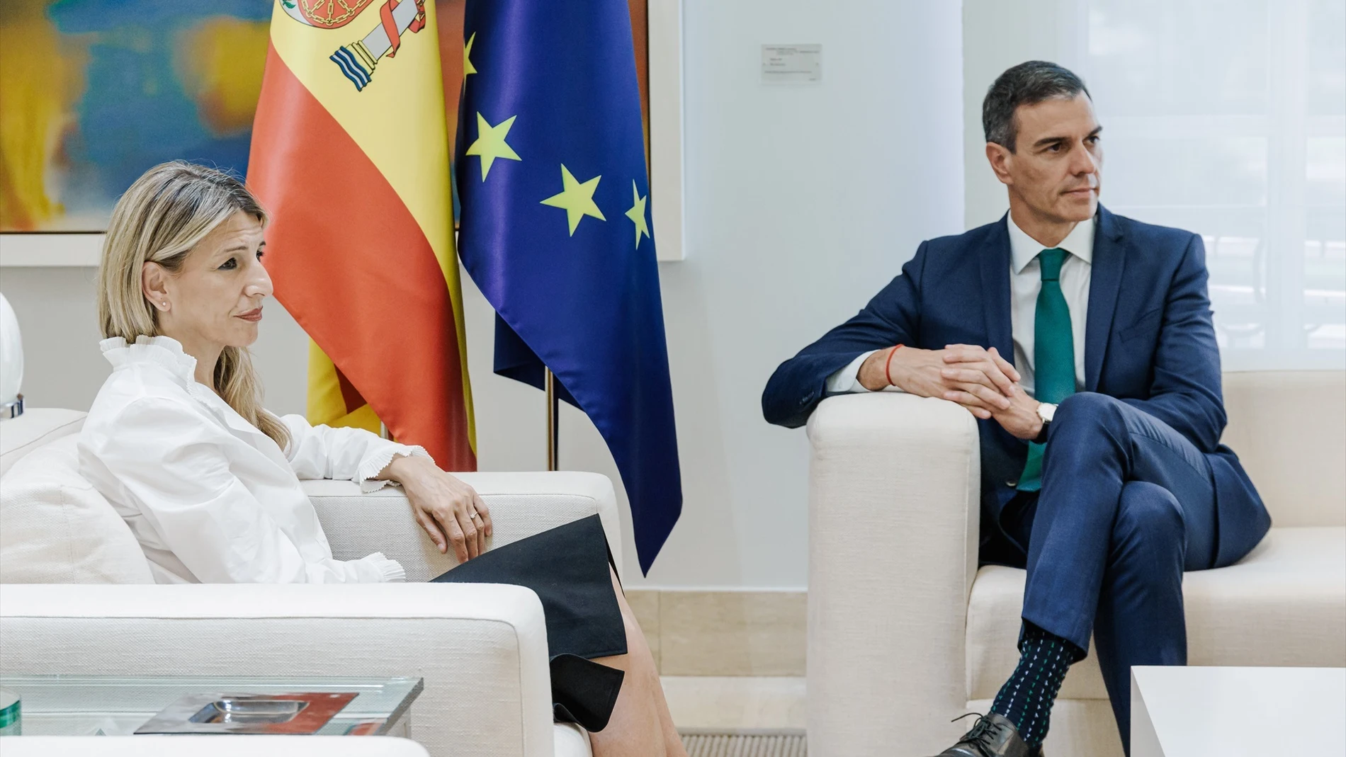 El presidente del Gobierno, Pedro Sánchez, y la vicepresidenta segunda y ministra de Trabajo y Economía Social, Yolanda Díaz. El presidente del Gobierno, Pedro Sánchez, y la vicepresidenta segunda y ministra de Trabajo y Economía Social, Yolanda Díaz.