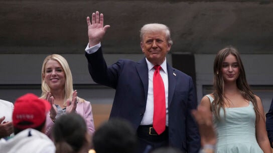 Donald Trump en el estadio Arthur Ashe de Nueva York