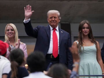Donald Trump en el estadio Arthur Ashe de Nueva York