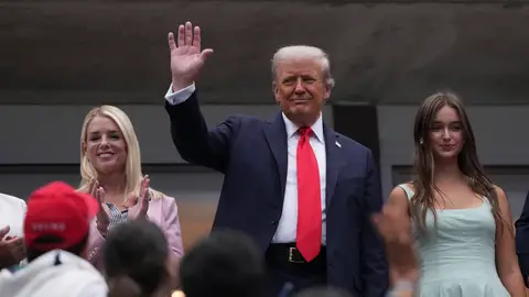 Donald Trump en el estadio Arthur Ashe de Nueva York Donald Trump en el estadio Arthur Ashe de Nueva York
