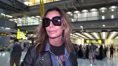 Mar Flores, a su llegada al aeropuerto Mar Flores, a su llegada al aeropuerto