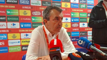 Javier Guillén, en la rueda de prensa este martes en Mos (Pontevedra)