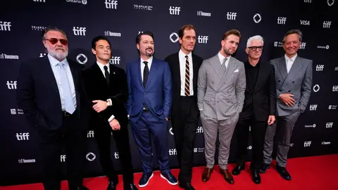 Director James Vanderbilt poses with cast members Rami Malek, Russell Crowe, Michael Shannon, Leo Woodall, Richard E. Grant and John Slattery during the red carpet for the film "Nuremberg" as the Toronto International Film Festival (TIFF) returns for its 50th edition in Toronto, Ontario, Canada, September 7, 2025 Director James Vanderbilt poses with cast members Rami Malek, Russell Crowe, Michael Shannon, Leo Woodall, Richard E. Grant and John Slattery during the red carpet for the film "Nuremberg" as the Toronto International Film Festival (TIFF) returns for its 50th edition in Toronto, Ontario, Canada, September 7, 2025