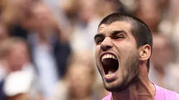 Carlos Alcaraz celebra su victoria en Nueva York Carlos Alcaraz celebra su victoria en Nueva York