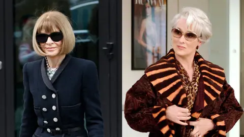 Anna Wintour y Meryl Streep en El diablo viste de Prada Anna Wintour y Meryl Streep en El diablo viste de Prada