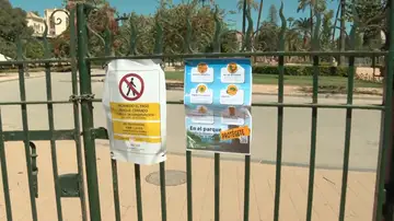 Cerrado el Parque de María Luisa, en Sevilla Cerrado el Parque de María Luisa, en Sevilla