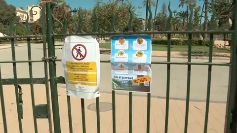 Cerrado el Parque de María Luisa, en Sevilla Cerrado el Parque de María Luisa, en Sevilla