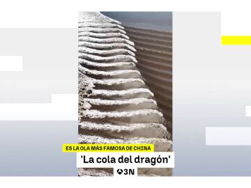 VÍDEO: El fenómeno natural Cola de Dragón crea olas de 9 metros de altura en un río de China.