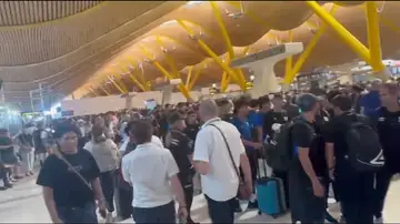 Colas huelga Barajas Colas huelga Barajas