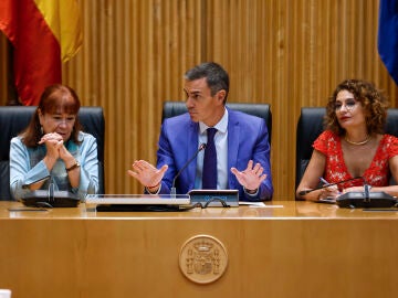 Pedro Sánchez en la reunión interparlamentaria del Grupo Parlamentario Socialista