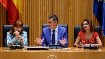 Pedro Sánchez en la reunión interparlamentaria del Grupo Parlamentario Socialista