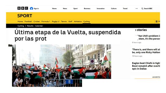 La prensa se hace eco de las protestas en Madrid en la Vuelta a Espa&ntilde;a