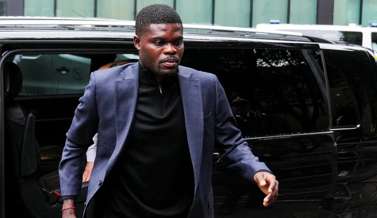 Thomas Partey, a su llegada al tribunal de Southwark