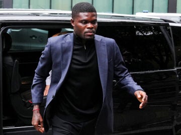 Thomas Partey, a su llegada al tribunal de Southwark