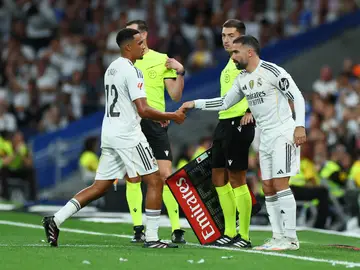 Trent Alexander-Arnold, en el momento de ser sustituido por Carvajal Trent Alexander-Arnold, en el momento de ser sustituido por Carvajal
