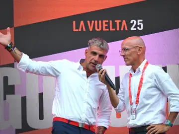 Óscar Pereiro, tras el final de la etapa 19 en Guijuelo Óscar Pereiro, tras el final de la etapa 19 en Guijuelo
