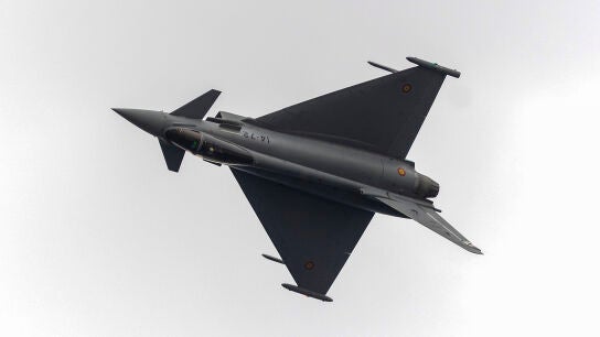 Un avi&oacute;n Eurofighter en el X Festival A&eacute;reo Internacional de Torre del Mar