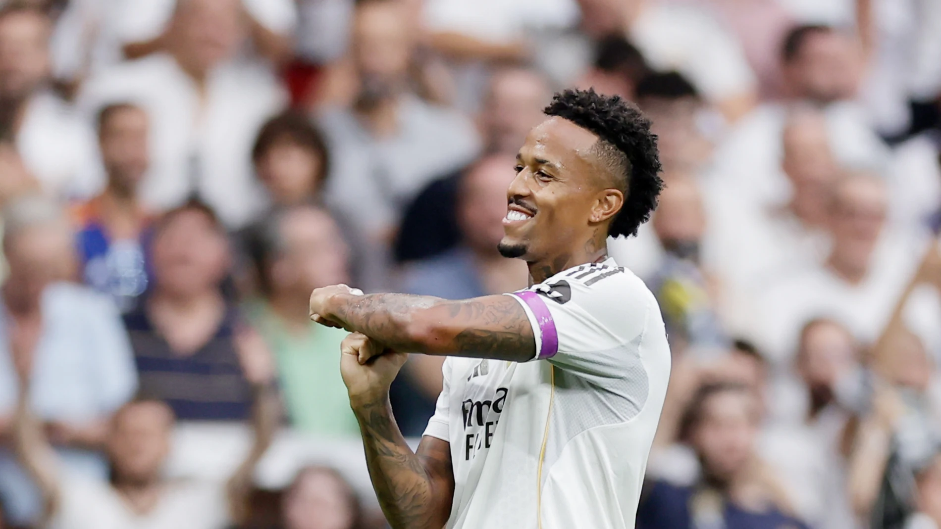 Eder Militao tras marcar un gol ante el Espanyol Eder Militao tras marcar un gol ante el Espanyol
