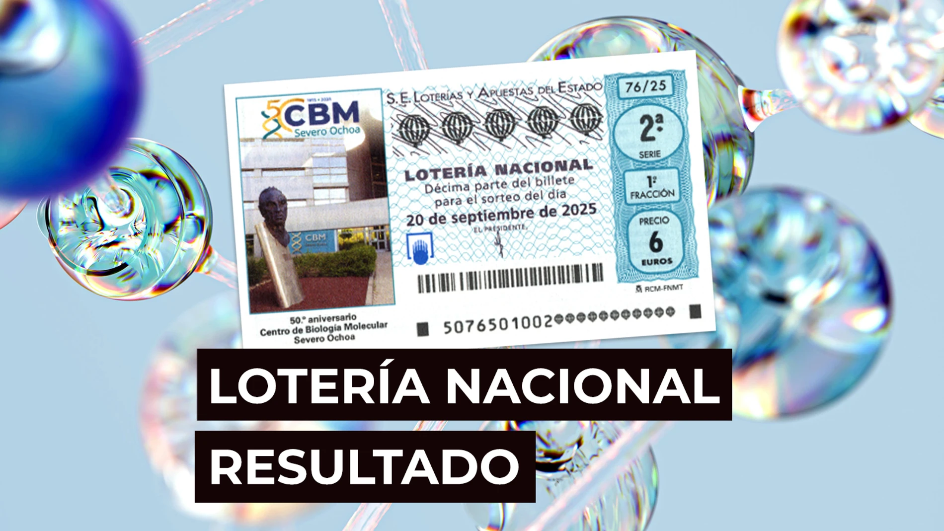 Sorteo Lotería Nacional: Comprobar décimo de hoy sábado 20 de septiembre, en directo Sorteo Lotería Nacional: Comprobar décimo de hoy sábado 20 de septiembre, en directo