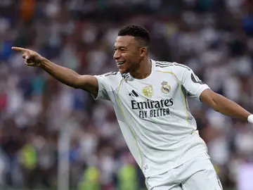 Kylian Mbappé celebra un gol con el Real Madrid Kylian Mbappé celebra un gol con el Real Madrid