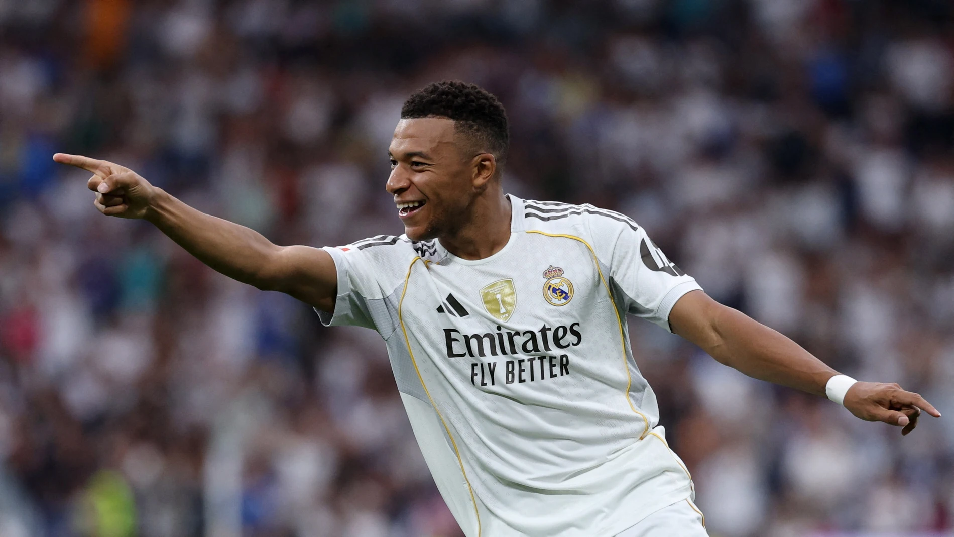 Kylian Mbappé celebra un gol con el Real Madrid Kylian Mbappé celebra un gol con el Real Madrid