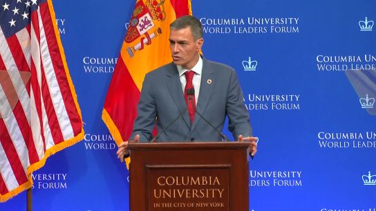 Pedro S&aacute;nchez en la Universidad de Columbia