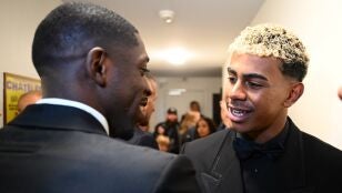 Ousmane Demb&eacute;l&eacute; y Lamine Yamal en Par&iacute;s