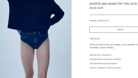 Shorts mini denim de Zara Shorts mini denim de Zara