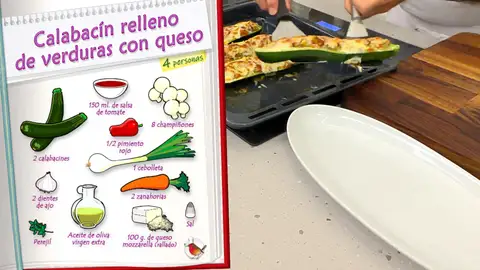 Ingredientes Calabacín relleno de verduras con queso Ingredientes Calabacín relleno de verduras con queso